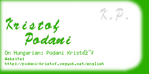 kristof podani business card